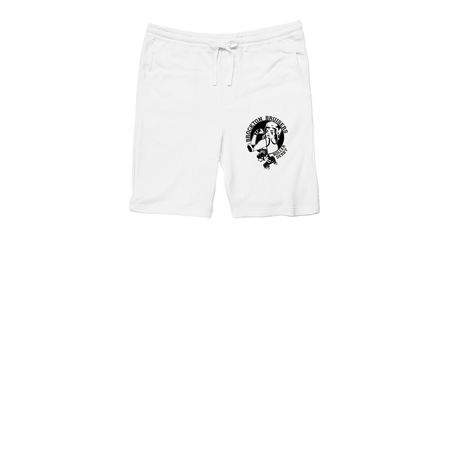 New Logo Black Outline -Shorts, a White Midweight Fleece Shorts