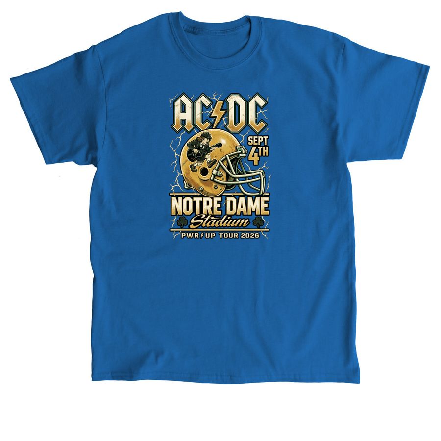 ACDC Notre Dame Power Up Tour 2026 Merch Logo, a Royal Classic Unisex Tee