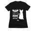 Stay! At Home With Your Cat, a Black Women's Slim Fit Tee