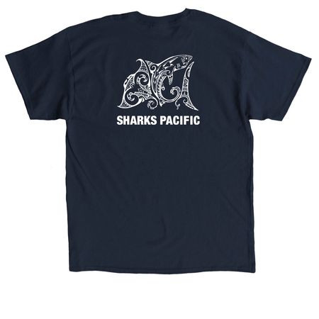 Unisex Tees, a Navy Classic Unisex Tee (back-view)