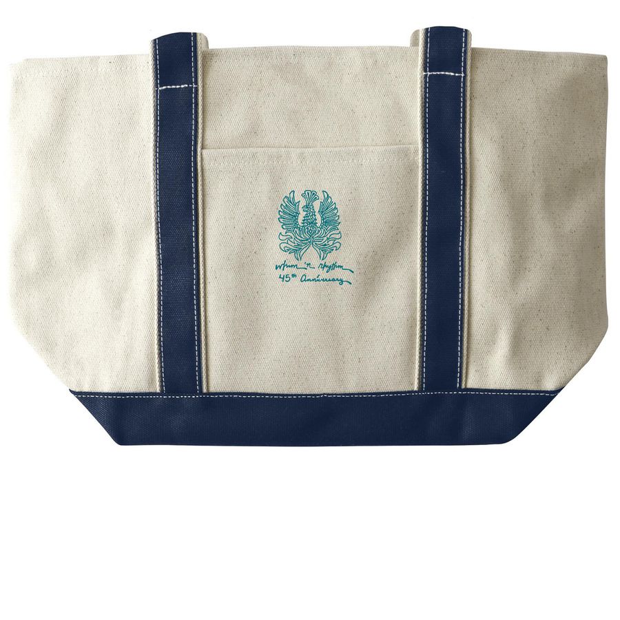 45th Anniversary Large Tote, a Natural/Navy Large Two-Tone Canvas Tote Bag