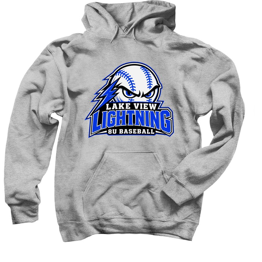 LV 8u Hoodie- Angry Baseball, a Sport Grey Pullover Hoodie