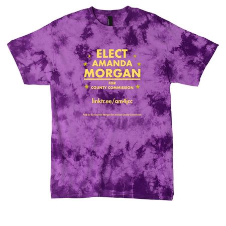 Amanda Morgan for Jackson Co WV Commission, a Purple Crystal Tie Dye Tee
