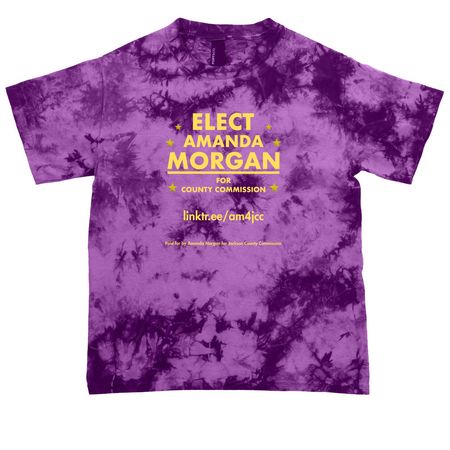 Amanda Morgan for Jackson Co WV Commission, a Purple Youth Crystal Tie Dye Tee