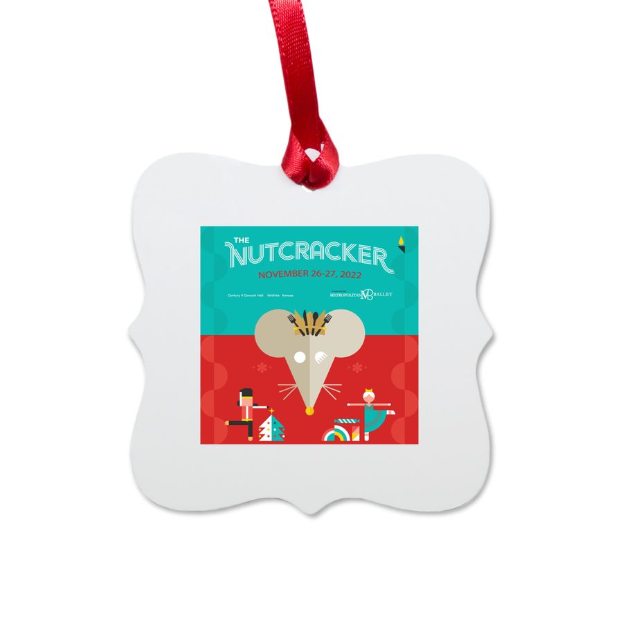 2022 Nutcracker Ornament, a White Aluminum Square Ornament
