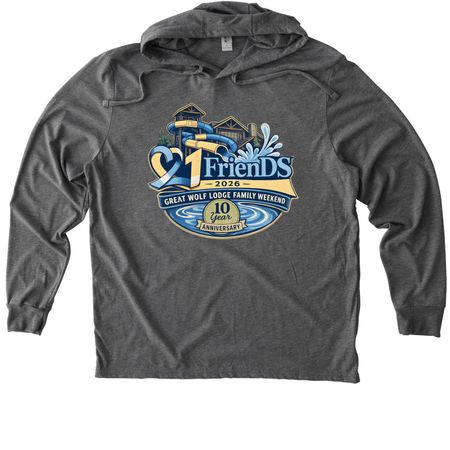 Great Wolf Lodge Family Weekend 2026 2.0, a Aluminum Grey Allmade Eco Triblend Hoodie Tee