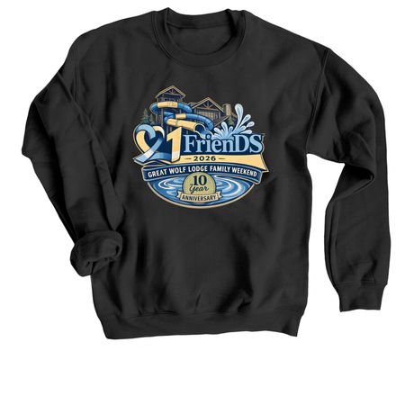 Great Wolf Lodge Family Weekend 2026 2.0, a Black Crewneck Sweatshirt