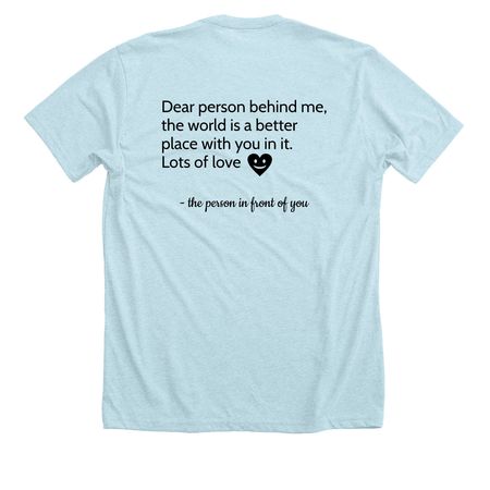 Be Kind, a Heather Ice Blue Premium Unisex Tee (back-view)