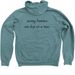 The Hare Bnb, a Heather Deep Teal Zip Up Hoodie (back-view)