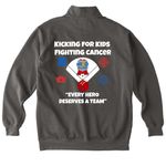 HERO PACKAGE KICKBALL CUP 26?, a Pepper Comfort Colors Quarter Zip Pullover (back-view)