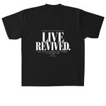 LIVE REVIVED., a Black Heavyweight Garment Dye Tee (back-view)