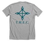 T.R.E.C. SWAG, a Athletic Heather Premium Unisex Tee (back-view)