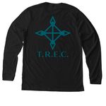 T.R.E.C. SWAG, a Solid Black Blend Premium Long Sleeve Tee (back-view)