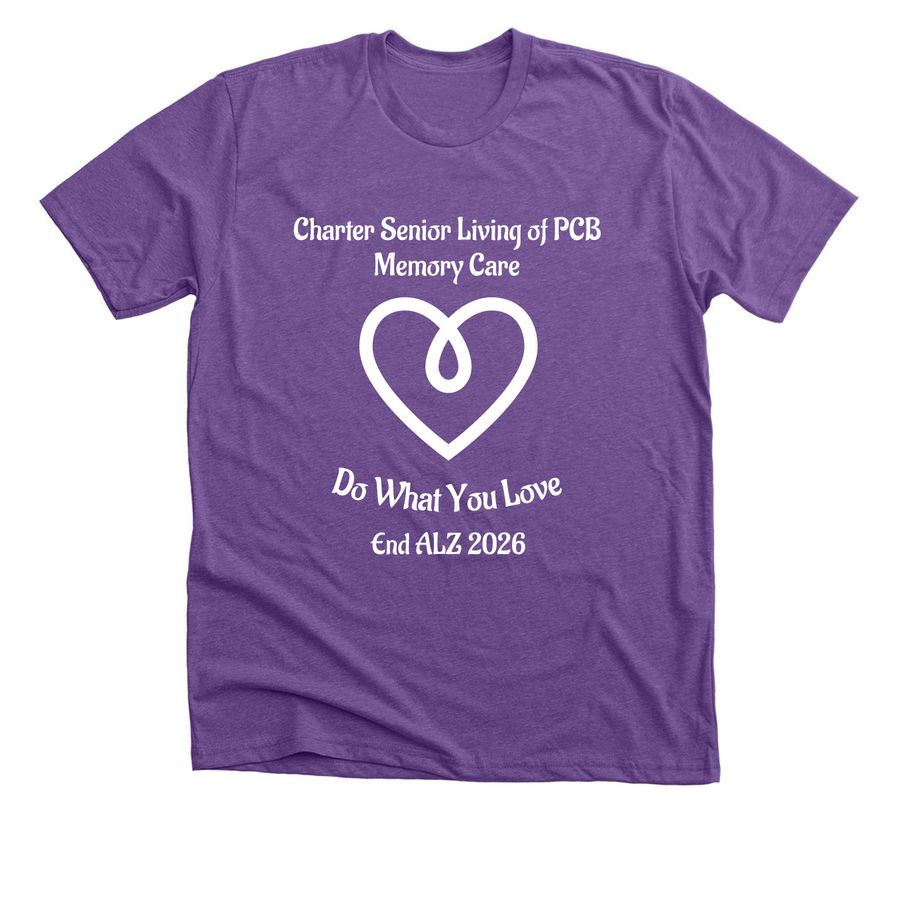 Charter PCB Doing What We Love, a Heather Team Purple Premium Unisex Tee