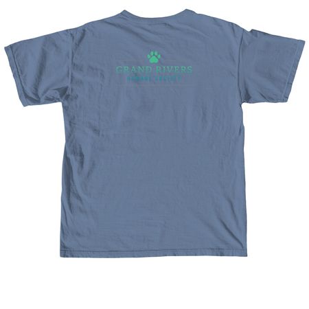 Rescue Dog, a Blue Jean Comfort Colors Unisex Tee (back-view)