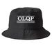 OLQP Classic White, a Black Printed Bucket Hat