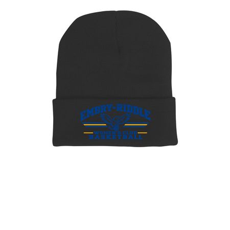 Winter Hats, a Black Printed Cuffed Beanie