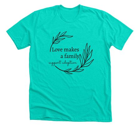 Support Adoption Apparel, a Heather Sea Green Premium Unisex Tee