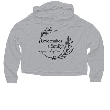 Support Adoption Apparel, a Grey Heather Women?s Lightweight Cropped Hoodie