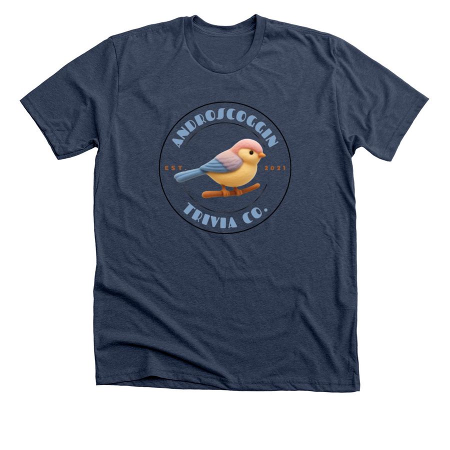 Andrew-scoggin Trivia Co. Shirts, a Heather Navy Premium Unisex Tee