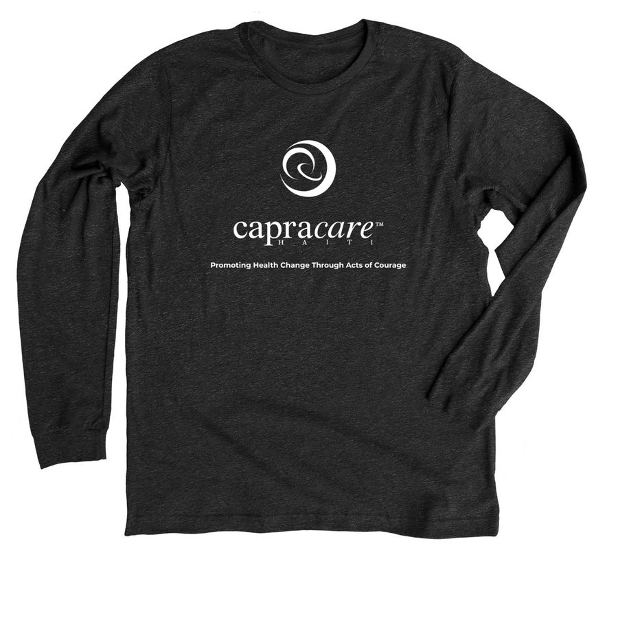 capracare Haiti, a Dark Grey Heather Premium Long Sleeve Tee