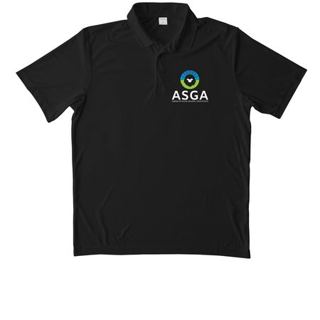 ASGA Pullovers and Polos, a Black Unisex Performance Polo