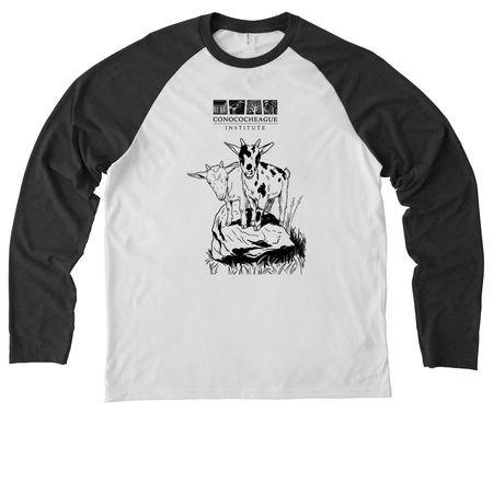 GOAT Giver at CI, a Space Black/ Bright White Allmade Eco Triblend Colorblock Raglan Long Sleeve Tee