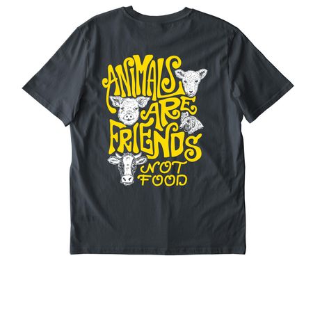 Animals Are Friends, Not Food, a India Ink Grey Stanley/Stella Unisex Creator 2.0 Tee (back-view)