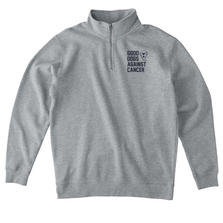 Good Dogs Against Cancer - LTD, a Grey Heather Midweight Quarter Zip Pullover