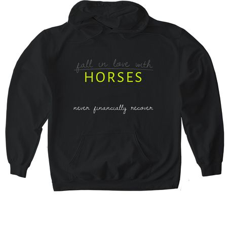 Horse Girl Problems, a Black Gildan Softstyle Pullover Hoodie