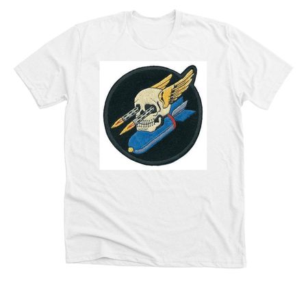 Jet Fighter Tail Art ?Hell from Above? TFW #1, a Solid White Blend Premium Unisex Tee