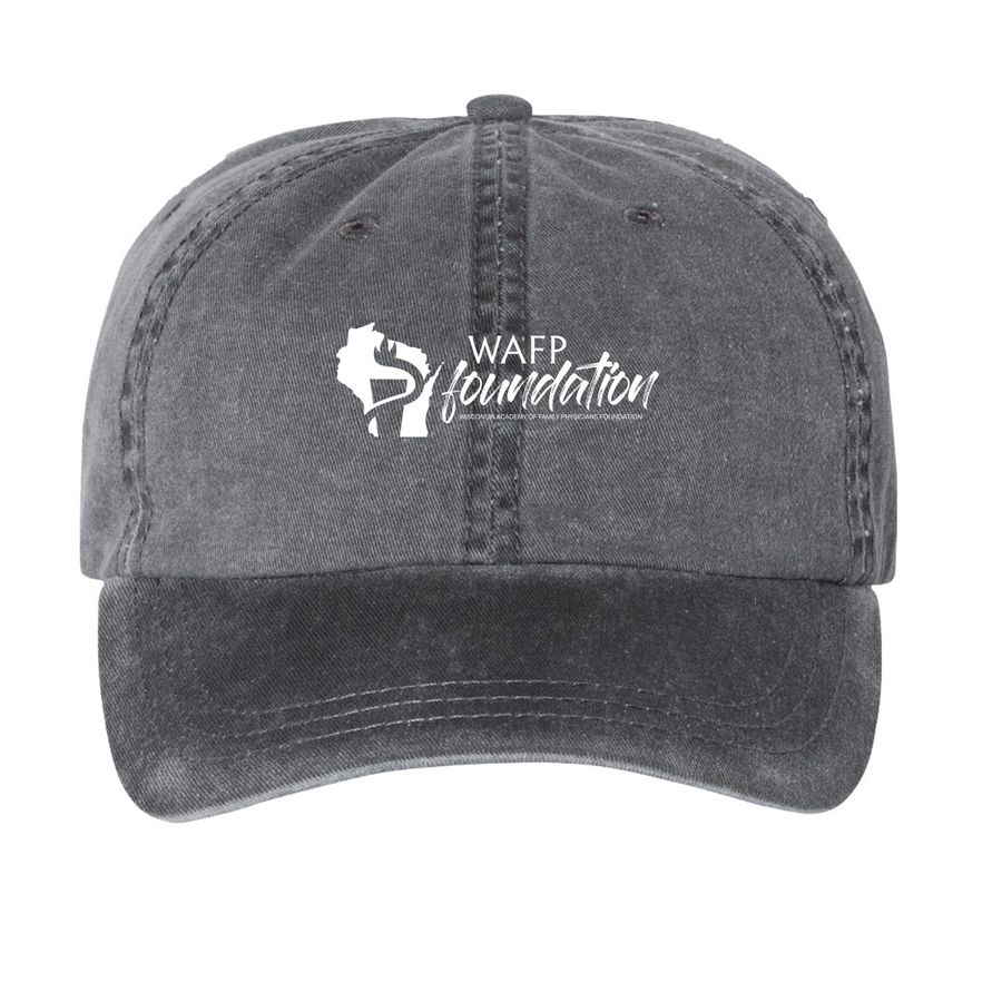 WAFP-F Logo Hats, a Black Printed Pigment Dye Baseball Cap