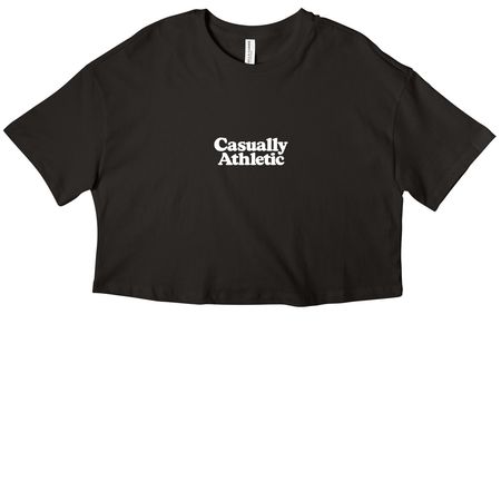 Casually Athletic, a Black Women?s Cropped Cotton Tee