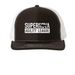 League Cap, a Black/ White Printed Snapback Trucker Cap