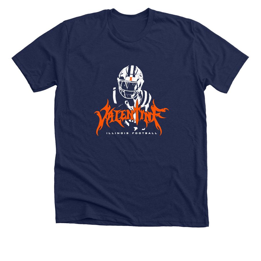 Illinois Fighting Illini Valentine Tee 2026, a Solid Navy Blend Premium Unisex Tee