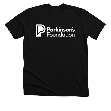 Parkinson's Foundation White Logo, a Solid Black Blend Premium Unisex Tee