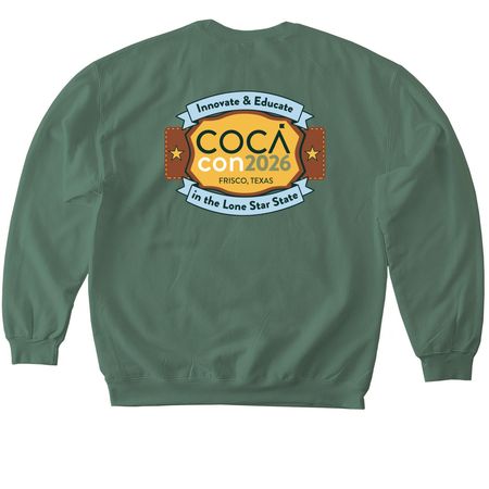 COCAcon 2026, a Military Green Softstyle Crewneck Sweatshirt