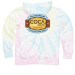 COCAcon 2026, a Sunset Swirl Tie Dye Pullover Hoodie (back-view)