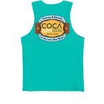 COCAcon 2026, a Teal Premium Cotton Tank (back-view)