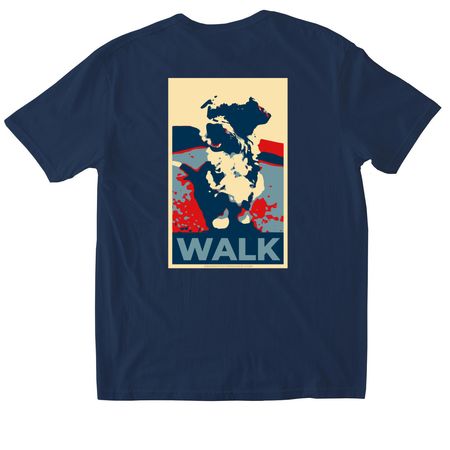 2024 Hank's Heroes Hemophilia Walk T-Shirt, a Navy Softstyle Cotton Tee (back-view)