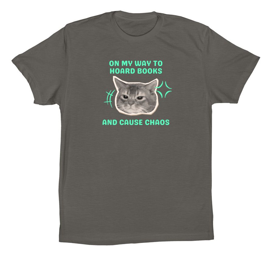 Cat Chaos, a Asphalt Premium Cotton Tee