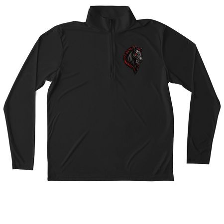 DARK HORSE REAPERS ACTIVE WEAR, a Black Unisex Performance Quarter Zip Pullover