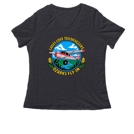 LLT Lake of the Ozarks Fly-In: 9 Styles!, a Dark Grey Heather Women's Relaxed V-Neck Tee