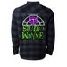 JTF Flannel, a Charcoal Heather/ Black Unisex Flannel Shirt (back-view)