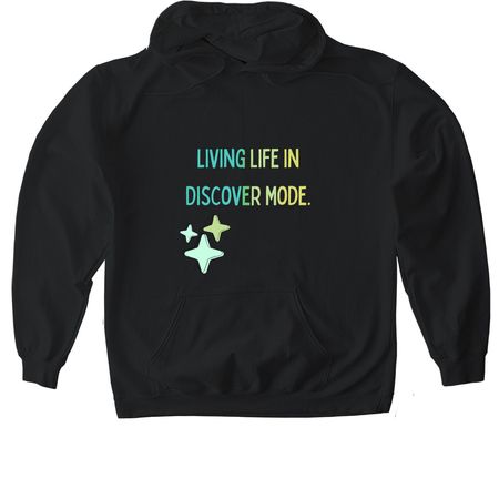 Discover Mode., a Black Gildan Softstyle Pullover Hoodie