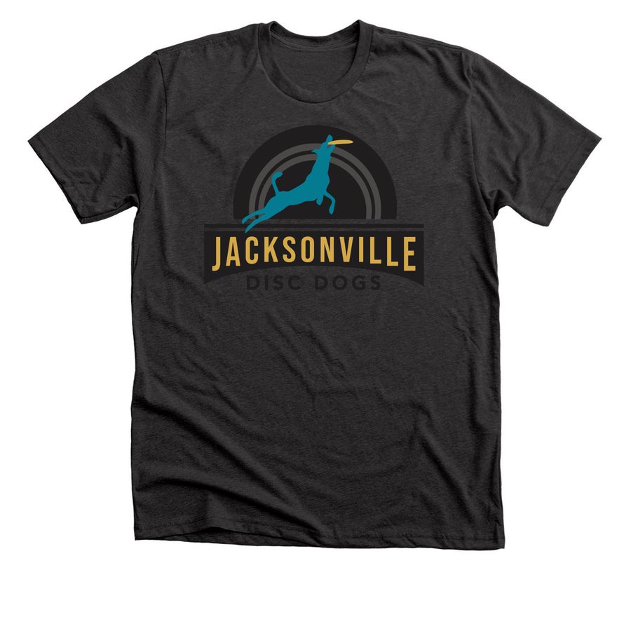 JDD Big Front, a Dark Grey Heather Premium Unisex Tee