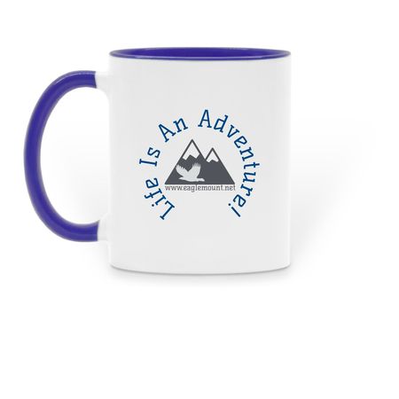 Mug, a Dark Blue Two-Tone Ceramic Mug (back-view)