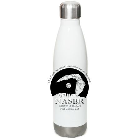 2026 NASBR Water Bottle, a White Stainless Steel Water Bottle