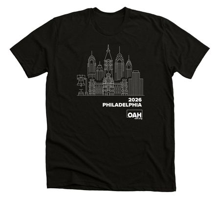 2026 Philly Skyline T-Shirt, a Black Heather Premium Unisex Tee
