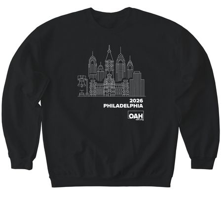 2026 Philly Skyline T-Shirt, a Black Softstyle Crewneck Sweatshirt
